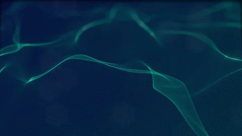 Looped virtual space. Background with particles form lines, surfaces, grid. V18 Stock Footage 92170123