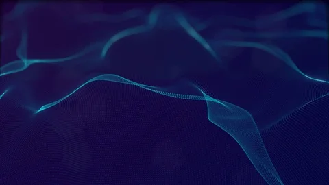 Looped virtual space. Background with particles form lines, surfaces, grid. V20 Stock Footage 92170169