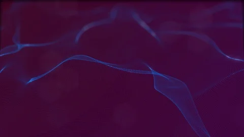 Looped virtual space. Background with particles form lines, surfaces, grid. V23 Stock Footage 92170219