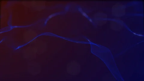 Looped virtual space. Background with particles form lines, surfaces, grid. V25 Stock Footage 92170252