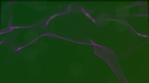 Looped virtual space. Background with particles form lines, surfaces, grid. V31 Stock Footage 92170499