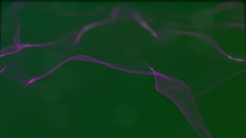 Looped virtual space. Background with particles form lines, surfaces, grid. V32 Stock Footage 92170554