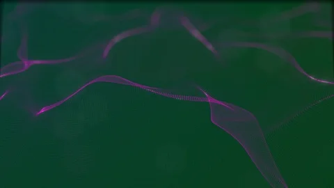 Looped virtual space. Background with particles form lines, surfaces, grid. V33 Stock Footage 92170606