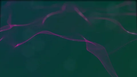 Looped virtual space. Background with particles form lines, surfaces, grid. V34 Stock Footage 92170664