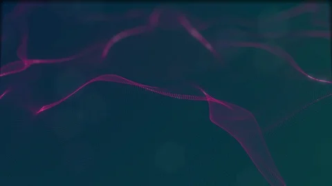 Looped virtual space. Background with particles form lines, surfaces, grid. V35 Stock Footage 92170710