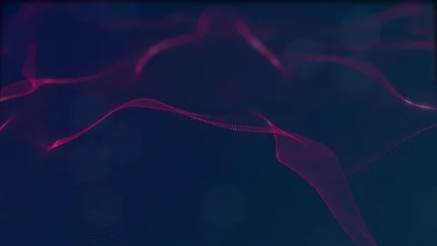 Looped virtual space. Background with particles form lines, surfaces, grid. V36 Stock Footage 92170775