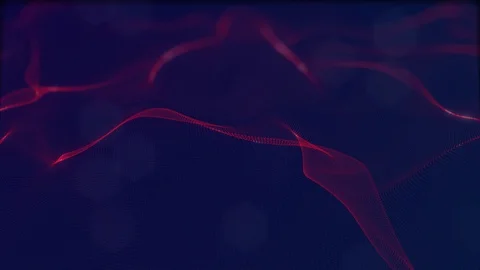 Looped virtual space. Background with particles form lines, surfaces, grid. V37 Stock Footage 92170826