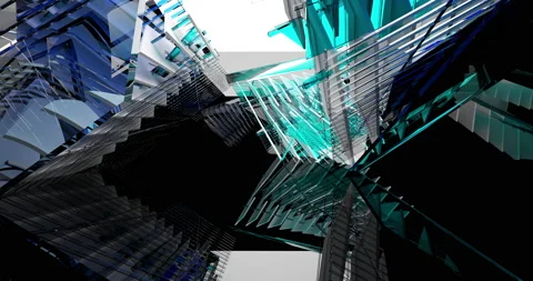 Looped visualization. Luxury abstract architectural background. Stock Footage 148425398