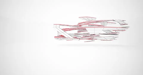 Looped visualization. Luxury abstract architectural background. Video stock 148427408