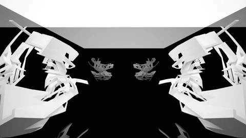 Looped visualization. Luxury abstract architectural background. Stock Footage 148427675