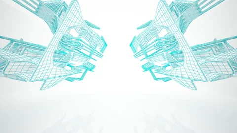 Looped visualization. Luxury abstract architectural background. Stock Footage 148427681