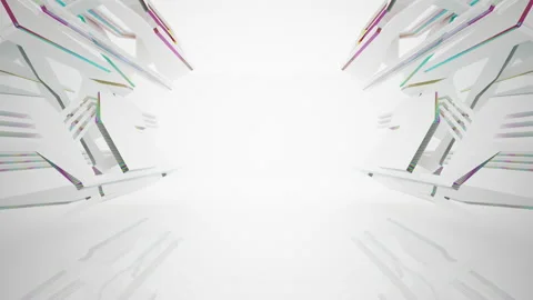 Looped visualization. Luxury abstract architectural background. Stock Footage 148427692