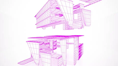 Looped visualization. Luxury abstract architectural background. Stock Footage 148427802