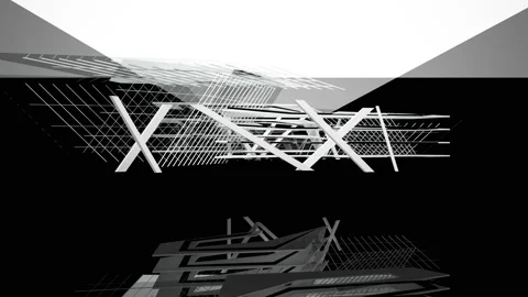 Looped visualization. Luxury abstract architectural background. Flying  Stock Footage 149575945