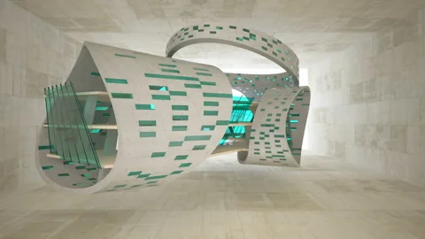 Looped visualization. Luxury abstract architectural background. Flying  Stock Footage 149576721