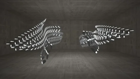 Looped visualization. Luxury abstract architectural background.  Video stock 151695456