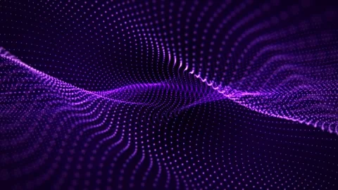 Looped waveform background with floating structure of particles Stock Footage 280579584