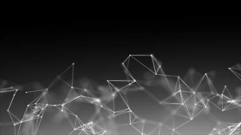 Looped white plexus on a black background. Abstract connection of dots and .. Stock Footage 278235430