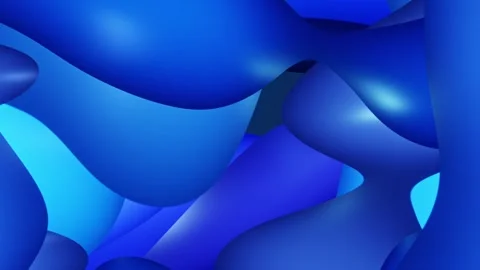 Looping 3D Abstract Blue Soft Shapes Animation Stock Footage 341570894