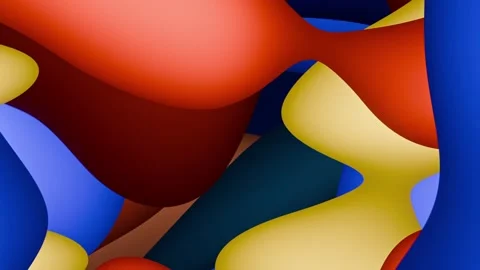 Looping 3D Abstract Multicolor Shapes Animation Stock Footage 341570769