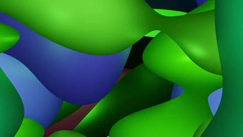 Looping 3D Abstract Multicolor Soft Shapes Animation Stock Footage 341570066