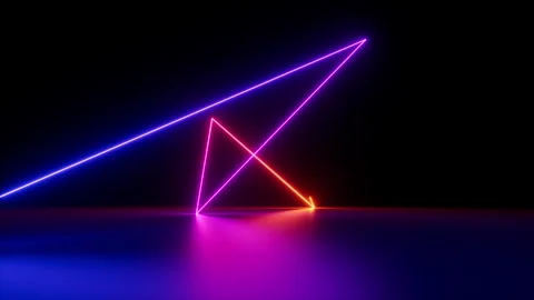 Looping 3d animation 4K, abstract neon background of glowing zigzag line Video stock 247416797