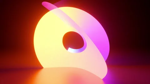 Looping 3d animation, abstract background, glowing neon spiral ribbon helix Stock Footage 229706808