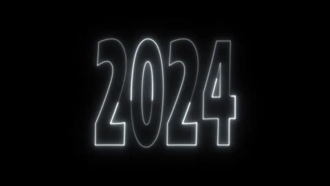 Looping 3D animation. Abstract background 2024. Virtual fluorescence bands. Stock Footage 281015354