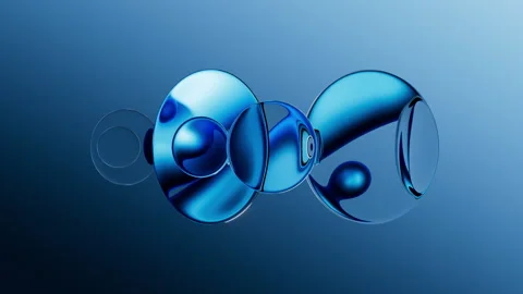 Looping 3d animation. Abstract blue aesthetic background. Stock Footage 306671188