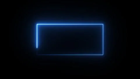 Looping 3d animation, abstract blue neon background with linear frame. Simp.. Video stock 307291609
