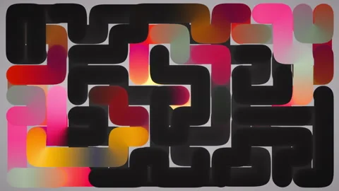 Looping 3d animation. Abstract geometric background of multicolored maze Video stock 316091544