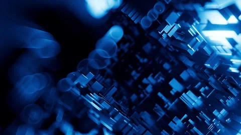 Looping 3D animation. Abstract geometric background Stock Footage 319401917