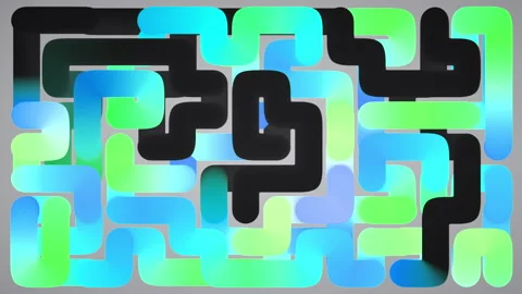 Looping 3D animation. Abstract geometric background of bright neon lights Stock Footage 325794112