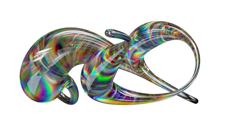 Looping 3d animation, abstract liquid glass shape morphing Stock Footage 317982597