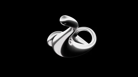 Looping 3d animation, abstract liquid metal shape morphing Stock Footage 322134806