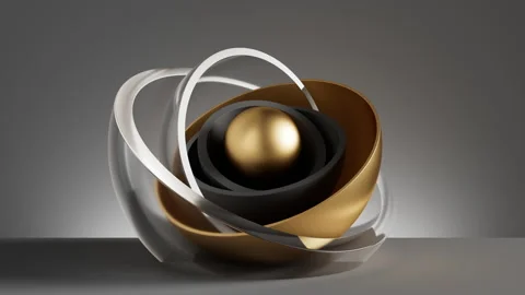Looping 3d animation, abstract minimalist modern background Stock Footage 235534974