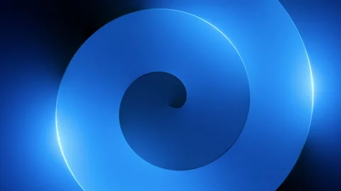 Looping 3d animation, abstract neon background of glowing spiral line Stock Footage 252040630