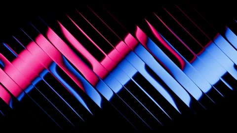 Looping 3D animation of an abstract pattern with a pink blue zigzag Stock Footage 303662614