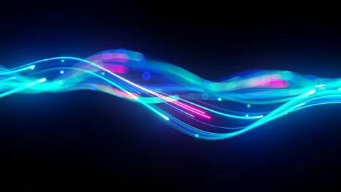 Looping 3d animation. Abstract pink blue neon background Stock Footage 227000898