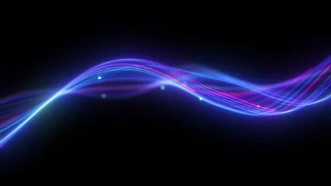 Looping 3d animation. Abstract pink blue neon background with unfocussed gl.. Stock Footage 317447929