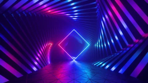Looping 3d animation, abstract ultraviolet futuristic background, spinning Stock Footage 143913138