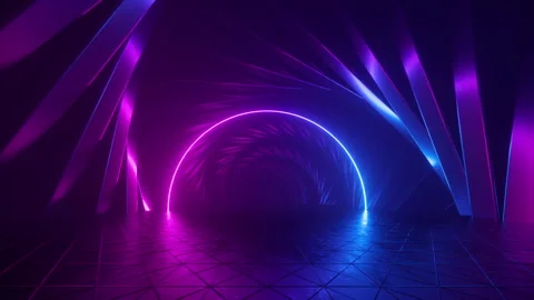 Looping 3d animation, abstract ultraviolet futuristic background Stock Footage 143914240