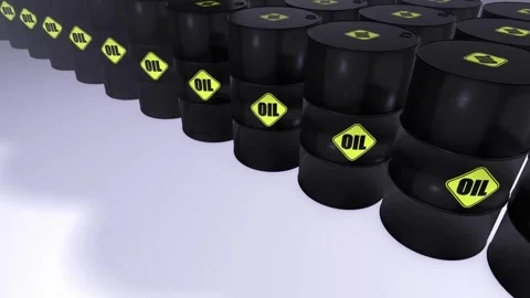 Looping 3D animation of a black oil barrel in UHD 動画素材 334030730