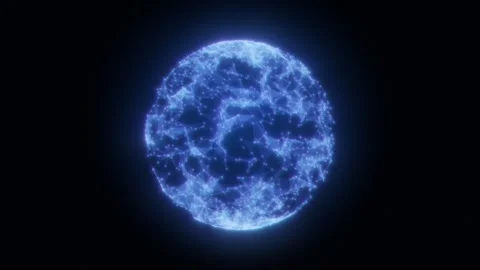 Looping 3d animation. blue glowing sphere.abstract circle background Stock Footage 302652034