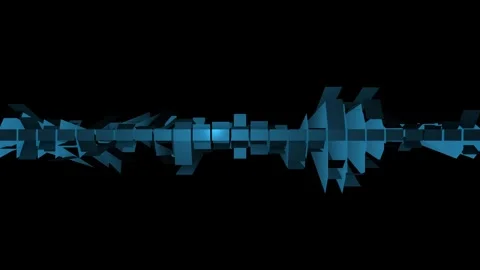 Looping 3d animation. Blue lines audio wave. Stock Footage 342531165