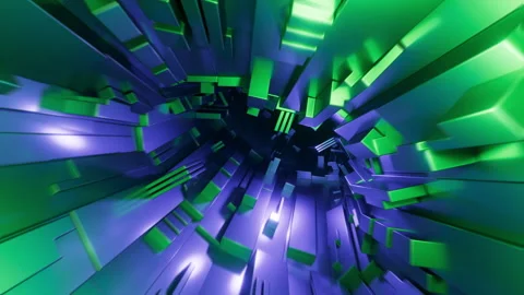 Looping 3d animation. Endless movement through the geometric maze Stock Footage 316089468