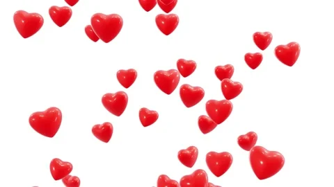 Looping 3D animation of the flying red hearts Video stock 148881909