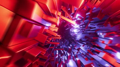 Looping 3d animation. Flying through a futuristic tunnel Stock Footage 316089609