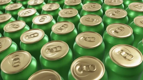 Looping 3D animation of the green brass beer cans Stock-Footage 273960299