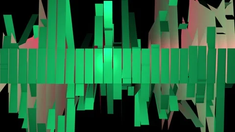 Looping 3d animation. Green lines music spectrum animation. Stock Footage 342531602